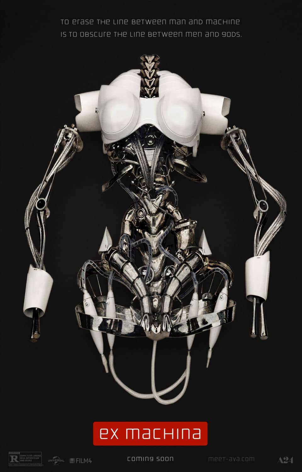 ex machina movie film poster scifi robot android schematics exposed insides